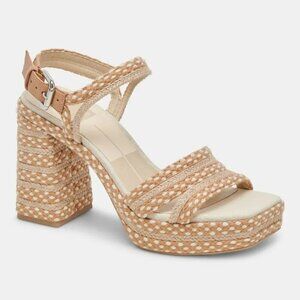 Dolvce Vita Amira Women's Natural Woven Platform Sandal Size 9 (MSRP $140)